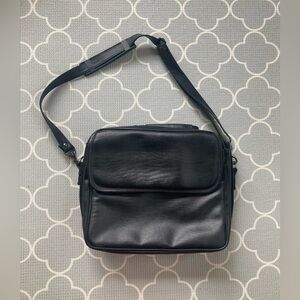 4U Black Leather Shoulder Bag Briefcase